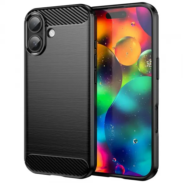 Husa pentru Apple iPhone 17, Techsuit, Carbon, Neagra