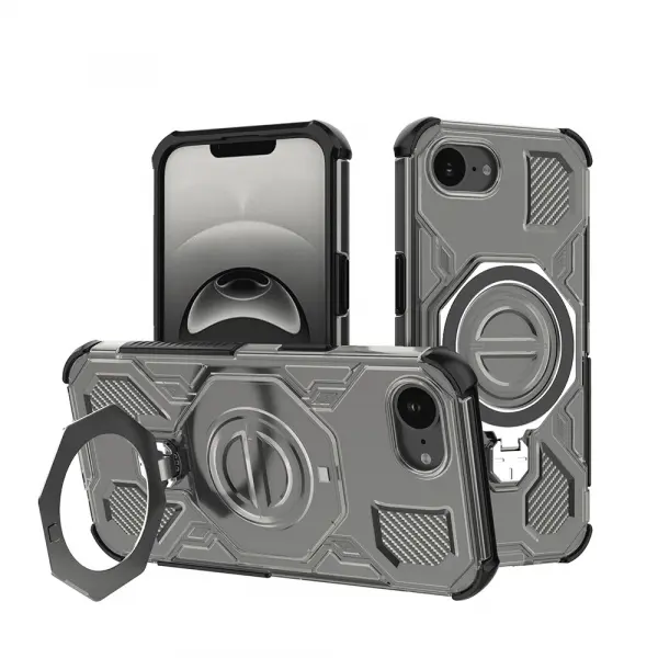Husa pentru Apple iPhone 17e / 16e, Techsuit, Carbon Shield Pro, Fumurie