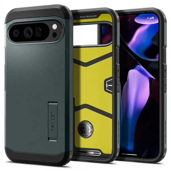 Husa pentru Google Pixel 9 Pro XL, Spigen, Tough Armor, Verde