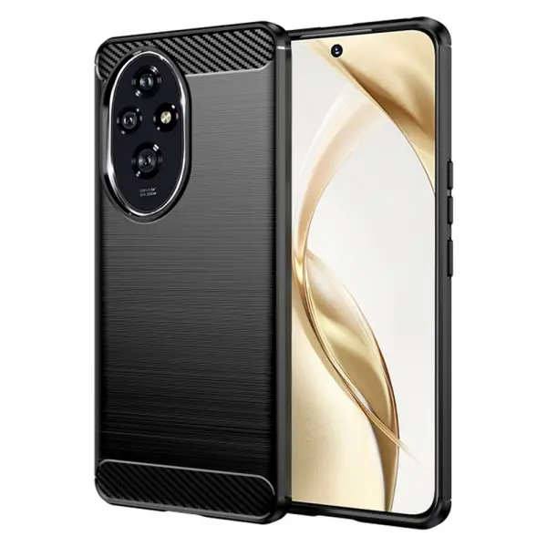 Husa pentru Honor 200, Techsuit, Carbon, Neagra