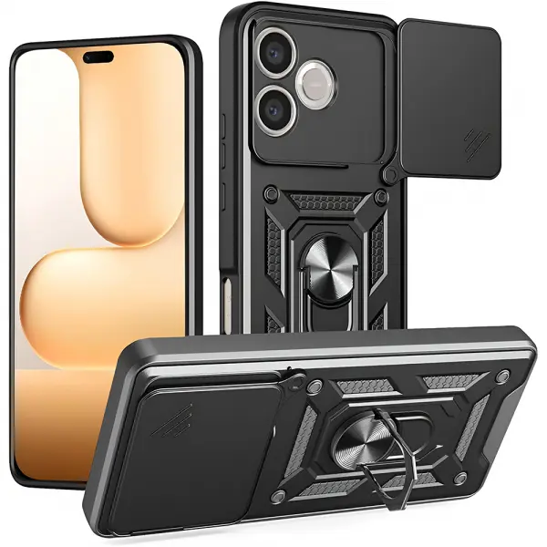 Husa pentru Honor 600 Lite, Techsuit, CamShield, Neagra