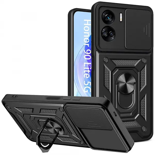 Husa pentru Honor 90 Lite, Techsuit, CamShield, Neagra