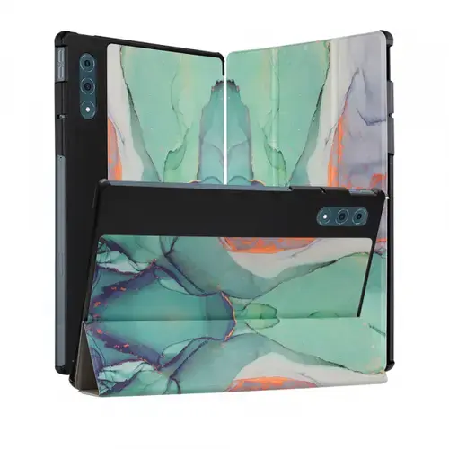 Husa pentru Lenovo Yoga Tab Plus, Techsuit FoldPro Green Time, Multicolor