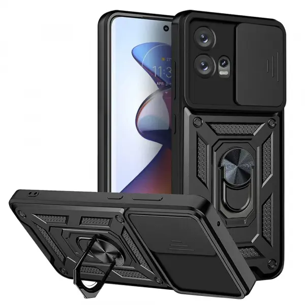 Husa pentru Motorola Edge 30 Fusion, Techsuit, CamShield, Neagra
