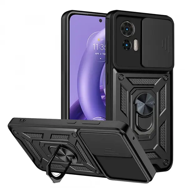 Husa pentru Motorola Edge 30 Neo, Techsuit, CamShield, Neagra