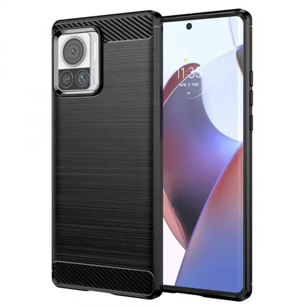 Husa pentru Motorola Edge 30 Ultra, Techsuit, Carbon, Neagra