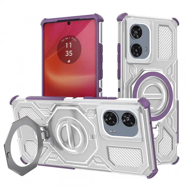 Husa pentru Motorola Edge 50 Fusion, Techsuit, Carbon Shield Pro, Mov