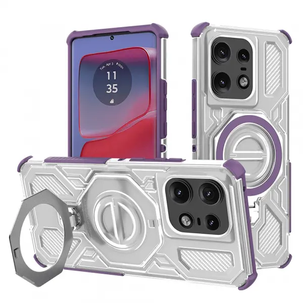 Husa pentru Motorola Edge 50 Pro, Techsuit, Carbon Shield Pro, Mov