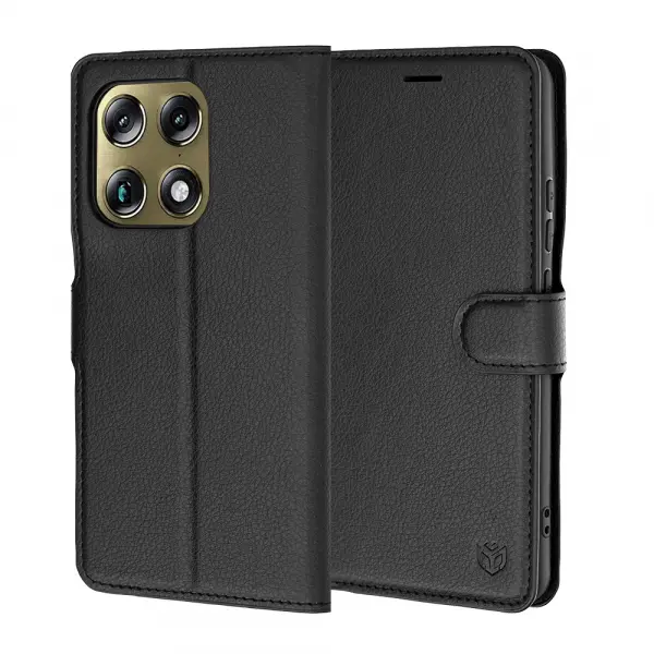 Husa pentru Motorola Edge 70 Ultra / Signature, Techsuit, Leather Folio, Neagra