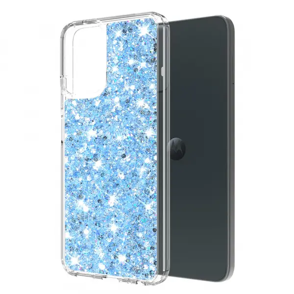 Husa pentru Motorola Moto G14, Techsuit, Sparkly Glitter, Bleu
