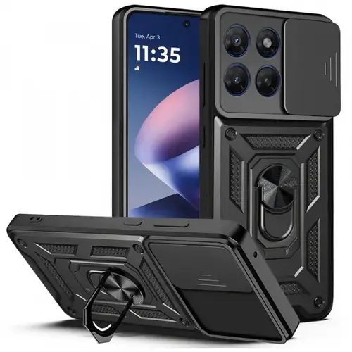 Husa pentru Motorola Moto G47 / G37, Techsuit, CamShield, Negru