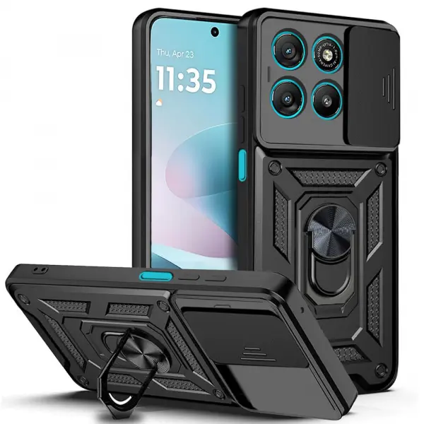 Husa pentru Motorola Moto G67 Power / G57 Power, Techsuit, CamShield, Neagra