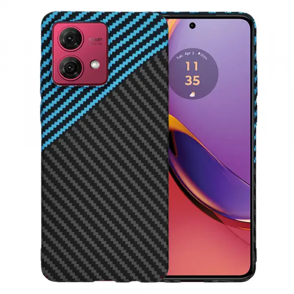 Husa pentru Motorola Moto G84, Techsuit, Carbonite FiberShell, Neagra Bleu