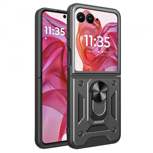 Husa pentru Motorola Razr 50 Ultra, Techsuit, CamShield, Neagra