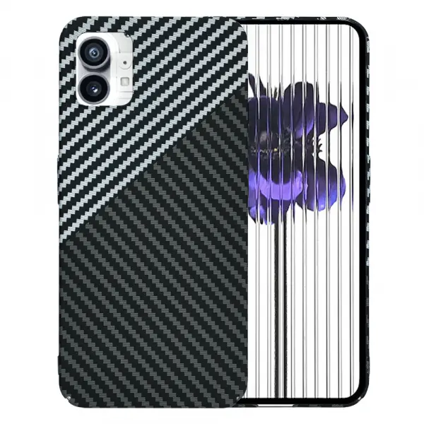 Husa pentru Nothing Phone (1), Techsuit, Carbonite FiberShell, Neagra Gri