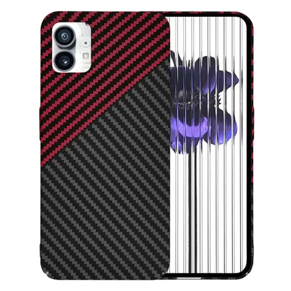 Husa pentru Nothing Phone (1), Techsuit, Carbonite FiberShell, Neagra Rosie