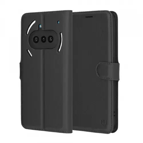 Husa pentru Nothing Phone (3a), Techsuit, Leather Folio, Neagra