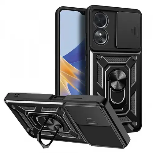 Husa pentru Oppo A17, Techsuit, CamShield, Neagra