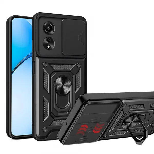 Husa pentru Oppo A60, Techsuit, CamShield, Neagra