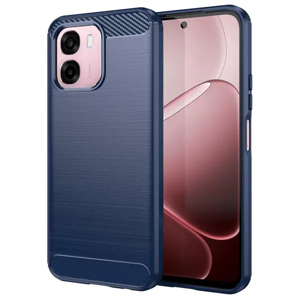 Husa pentru Oppo A6k 4G / A6x 4G / A6x / A6 4G, Techsuit, Carbon, Albastra