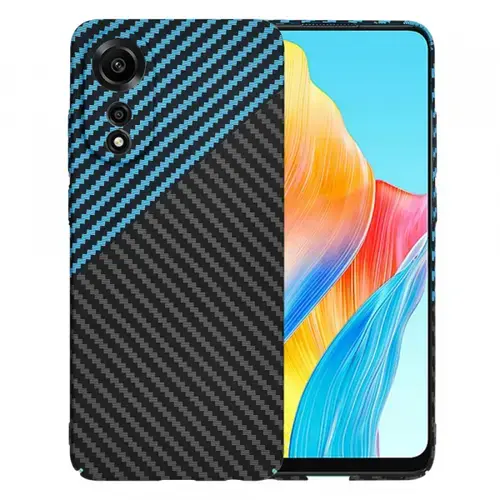 Husa pentru Oppo A78 4G, Techsuit, Carbonite FiberShell, Neagra Bleu