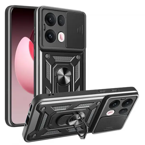 Husa pentru Oppo Reno13 Pro, Techsuit, CamShield, Neagra
