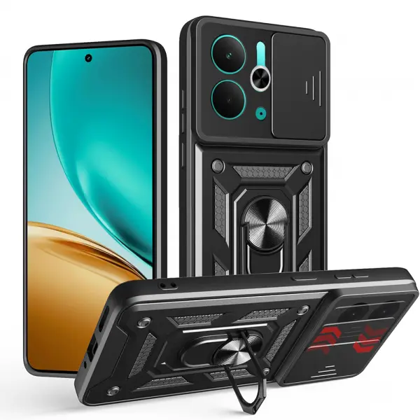Husa pentru Realme 14T / 14, Techsuit, CamShield, Neagra