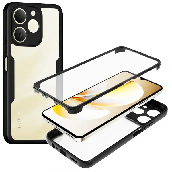 Husa pentru Realme Note 70T, Techsuit, ColorVerse 360, Neagra