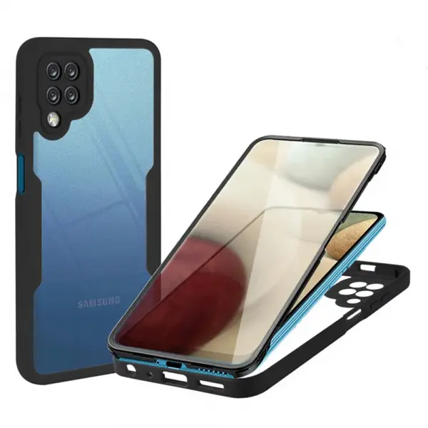 Husa pentru Samsung Galaxy A12 A125, Techsuit, ColorVerse 360, Neagra
