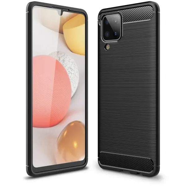 Husa pentru Samsung Galaxy A12 Nacho A127 / M12 M127 / A12 A125, OEM, Carbon, Neagra