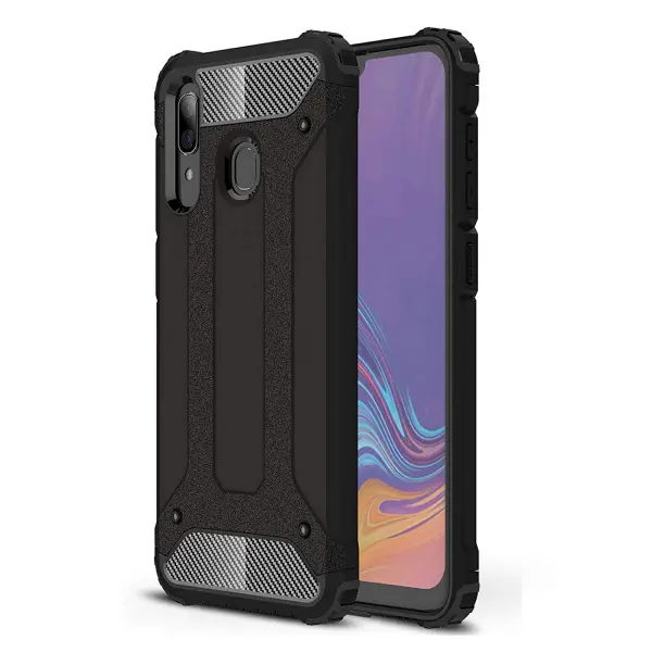 Husa pentru Samsung Galaxy A20e A202, Techsuit, Hybrid Armor, Neagra