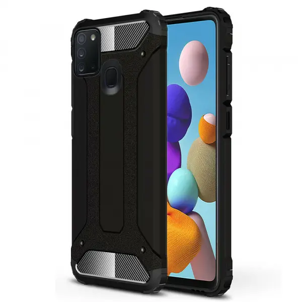 Husa pentru Samsung Galaxy A21s A217, Techsuit, Hybrid Armor, Neagra
