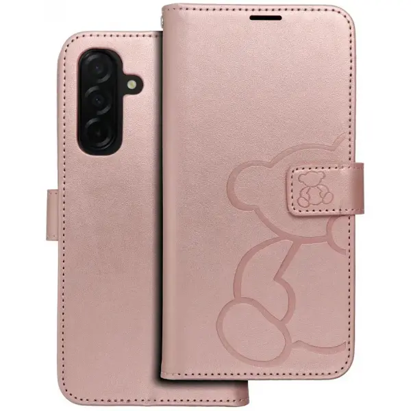 Husa pentru Samsung Galaxy A26 A266, OEM, MEZZO Teddy Bear, Roz Aurie
