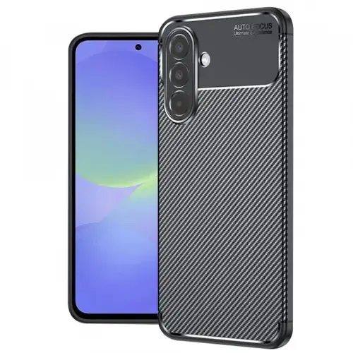 Husa pentru Samsung Galaxy A36 A366, Techsuit, CarbonFiber, Neagra