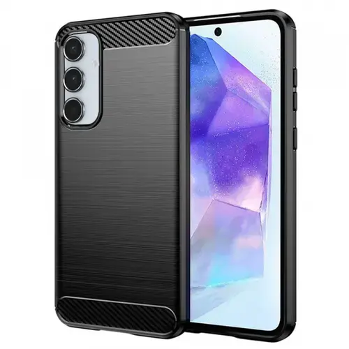 Husa pentru Samsung Galaxy A55 5G A556, Techsuit, Carbon, Neagra