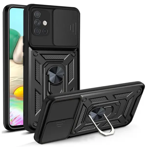 Husa pentru Samsung Galaxy A71 A715, Techsuit, CamShield, Neagra