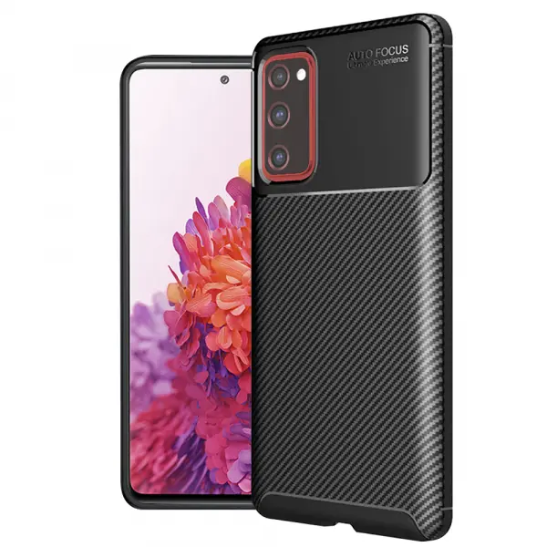 Husa pentru Samsung Galaxy S20 FE 2022 G781 / S20 FE 5G G781 / S20 FE G780, Techsuit, CarbonFiber, Neagra