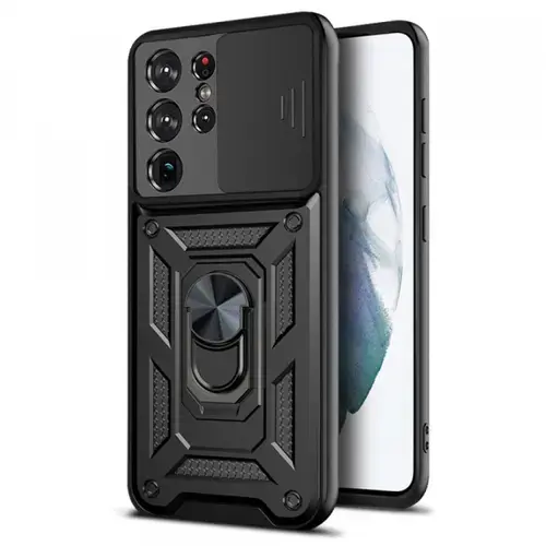 Husa pentru Samsung Galaxy S21 Ultra 5G G998, Techsuit, CamShield, Neagra