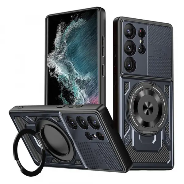 Husa pentru Samsung Galaxy S22 Ultra 5G S908, Techsuit, RuggedCam, Albastra