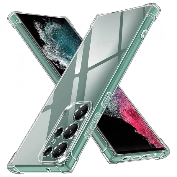 Husa pentru Samsung Galaxy S22 Ultra 5G S908, Techsuit, Shockproof Clear, Transparenta