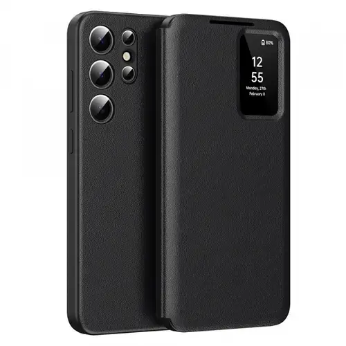 Husa pentru Samsung Galaxy S22 Ultra 5G S908, Techsuit, SmartView (Negru)