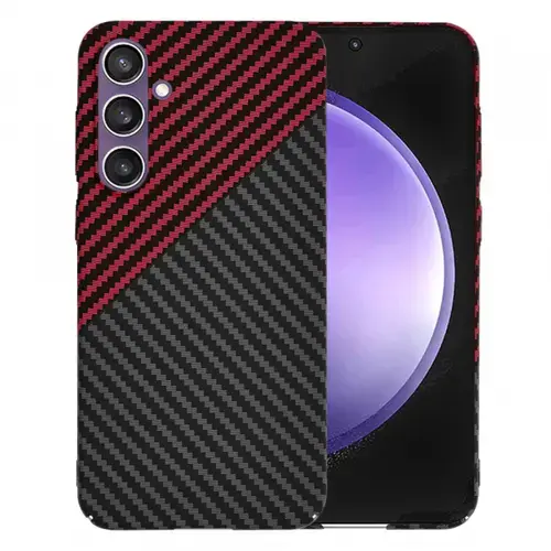 Husa pentru Samsung Galaxy S23 FE S711, Techsuit, Carbonite FiberShell, Neagra Rosie