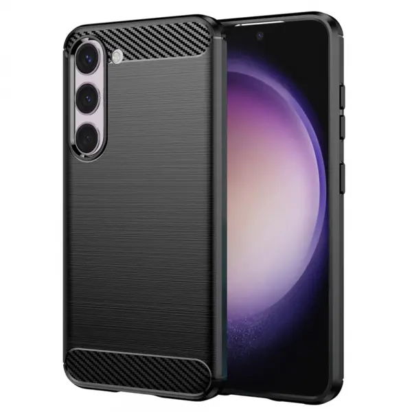 Husa pentru Samsung Galaxy S23 S911, Techsuit, Carbon, Neagra
