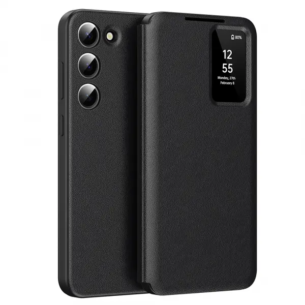 Husa pentru Samsung Galaxy S23+ S916, Techsuit, SmartView, Neagra