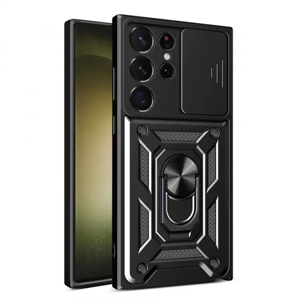 Husa pentru Samsung Galaxy S23 Ultra S918, Techsuit, CamShield, Neagra
