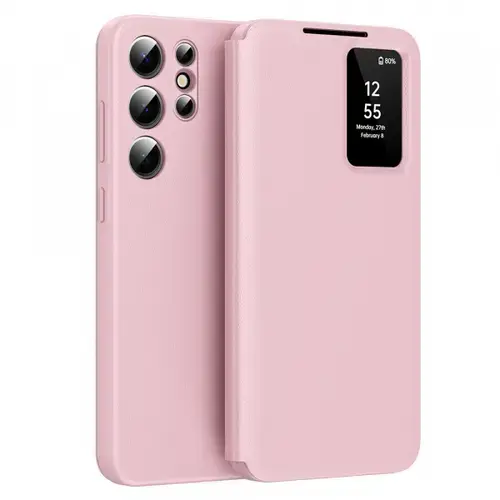 Husa pentru Samsung Galaxy S23 Ultra S918, Techsuit, SmartView, Roz