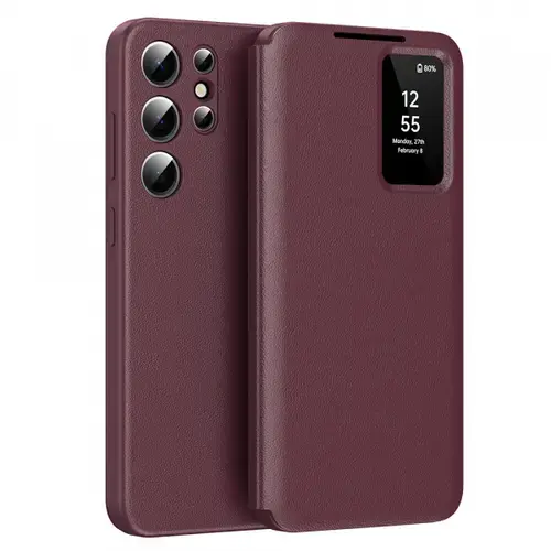 Husa pentru Samsung Galaxy S23 Ultra S918 Techsuit SmartView (Rosu)