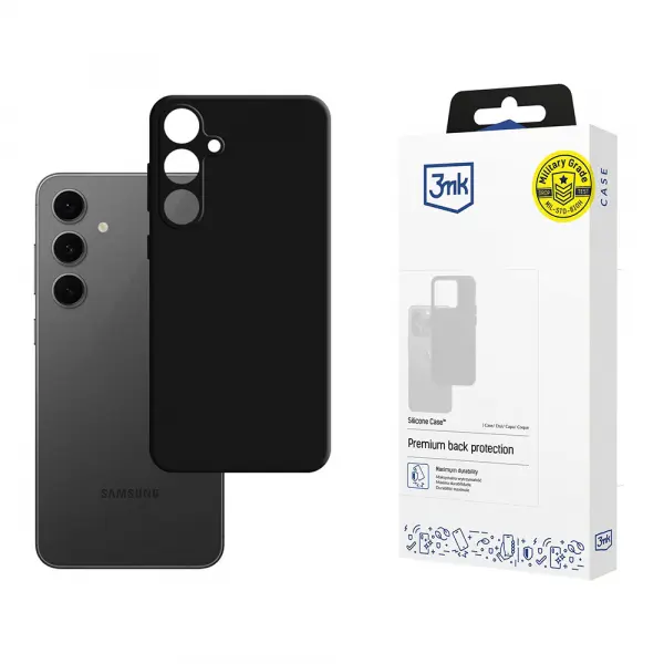 Husa pentru Samsung Galaxy S24 FE S721, 3MK, Silicone, Neagra