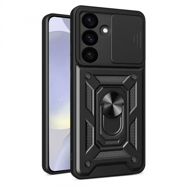 Husa pentru Samsung Galaxy S24 S921, Techsuit, CamShield, Neagra