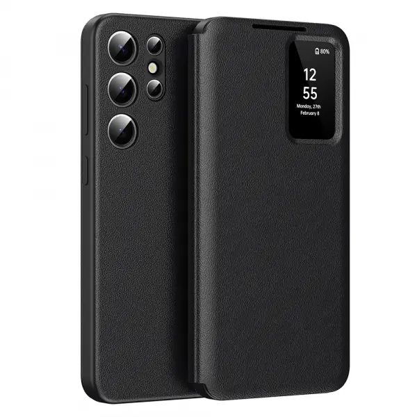 Husa pentru Samsung Galaxy S24 Ultra S928, Techsuit, SmartView, Neagra